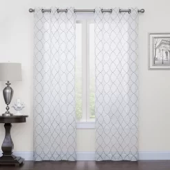 Sonoma Goods For Life® 2-pack Fret Embroidery Window Curtains