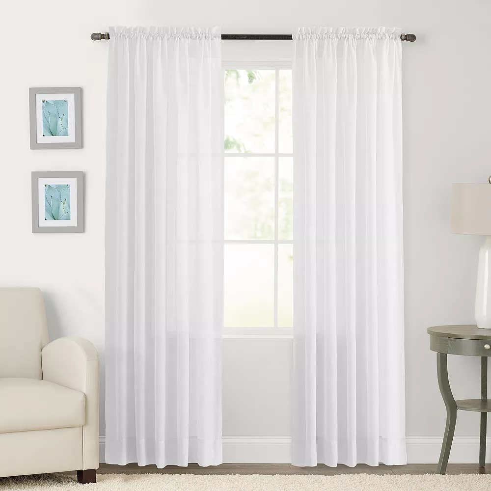 Sonoma Goods For Life® 2-pack Sheer Crushed Voile Window Curtain 3 Sonoma Goods For Life® 2-pack Sheer Crushed Voile Window Curtain