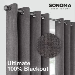 Sonoma Goods For Life® Ultimate Performance Distressed Chenille 100% Blackout 2-pk Curtain -Sonoma Goods For Life ® Sales Store 5002254 ALT2