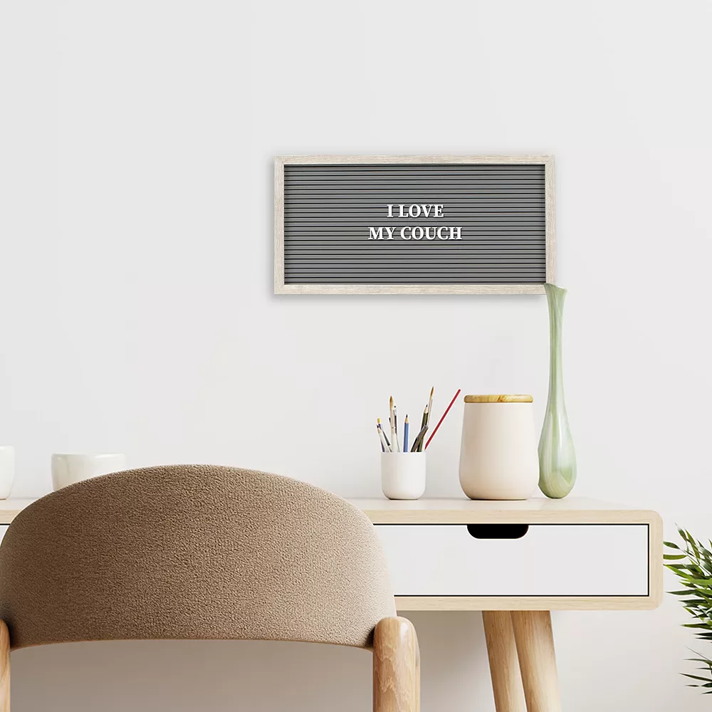 Sonoma Goods For Life® 14" X 7" Letterboard Gray Slats With White Frame 4 Sonoma Goods For Life® 14" X 7" Letterboard Gray Slats With White Frame - Image 2