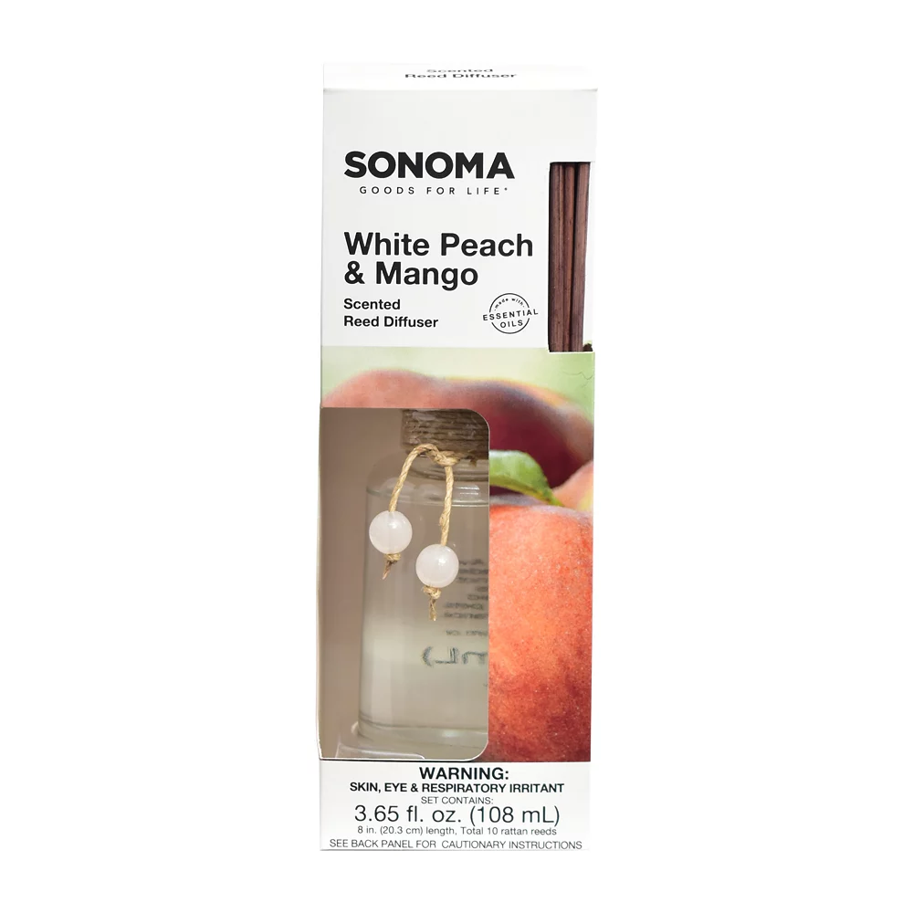 Sonoma Goods For Life® White Peach & Mango Reed Diffuser 11-piece Set 4 Sonoma Goods For Life® White Peach & Mango Reed Diffuser 11-piece Set - Image 2