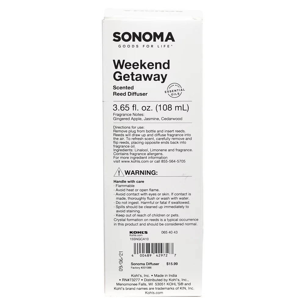 Sonoma Goods For Life® Weekend Getaway Reed Diffuser 11-piece Set 5 Sonoma Goods For Life® Weekend Getaway Reed Diffuser 11-piece Set - Image 3