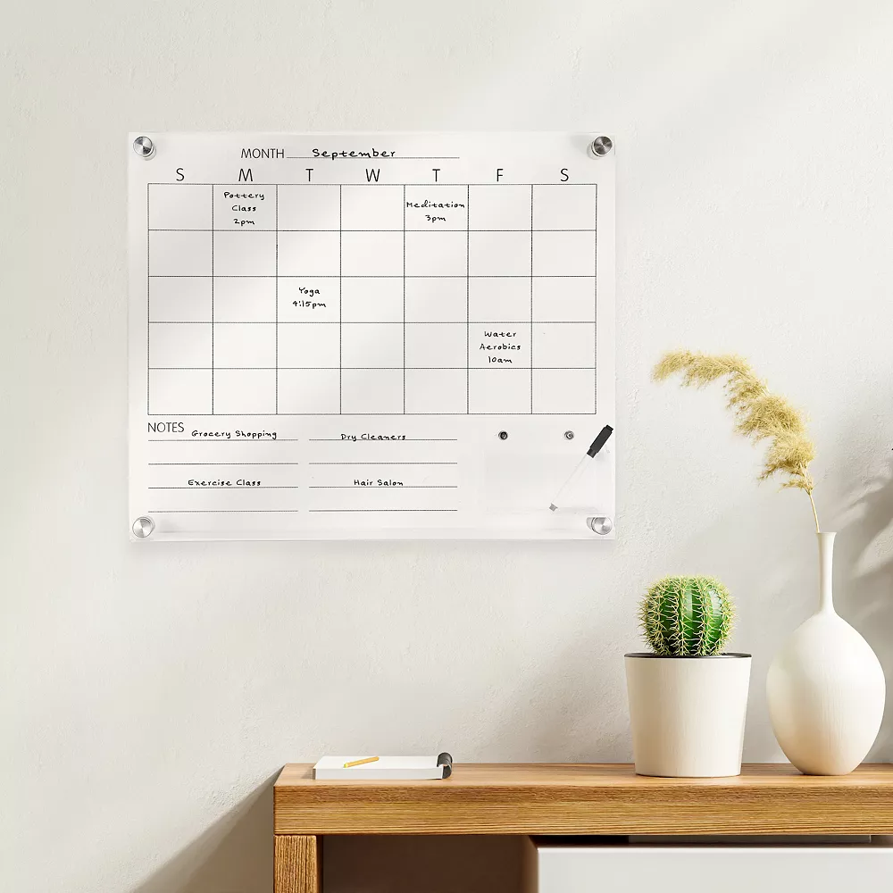 Sonoma Goods For Life® Acrylic Month Calendar With Small Shelf 4 Sonoma Goods For Life® Acrylic Month Calendar With Small Shelf - Image 2