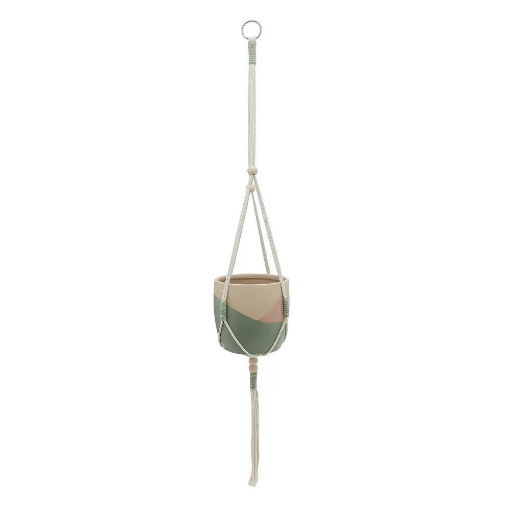 Sonoma Goods For Life® Color Block Hanging Macramé Planter 3 Sonoma Goods For Life® Color Block Hanging Macramé Planter