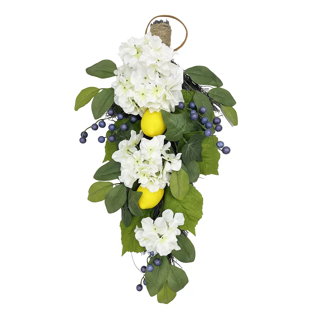 Sonoma Goods For Life® Artificial Hydrangea & Lemon Teardrop Wall Decor 3 Sonoma Goods For Life® Artificial Hydrangea & Lemon Teardrop Wall Decor