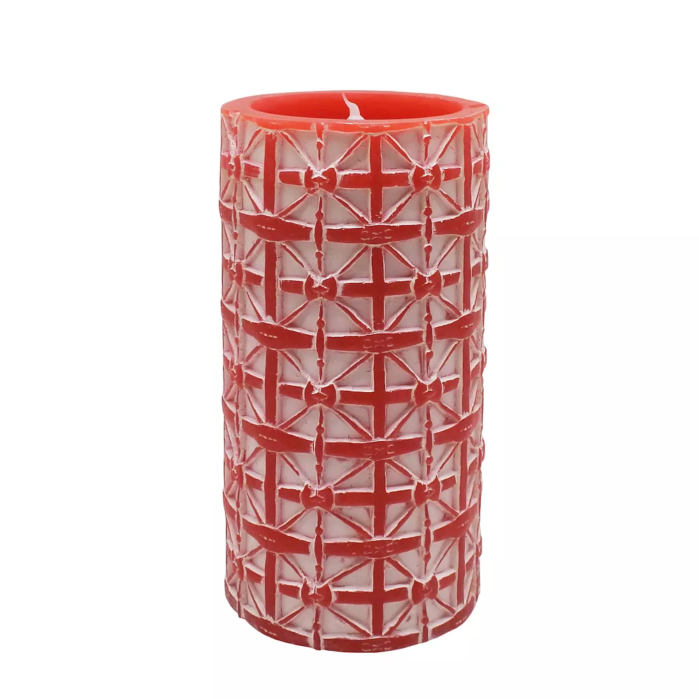 Sonoma Goods For Life® Red Geometric LED Pillar Candle 4 Sonoma Goods For Life® Red Geometric LED Pillar Candle - Image 2